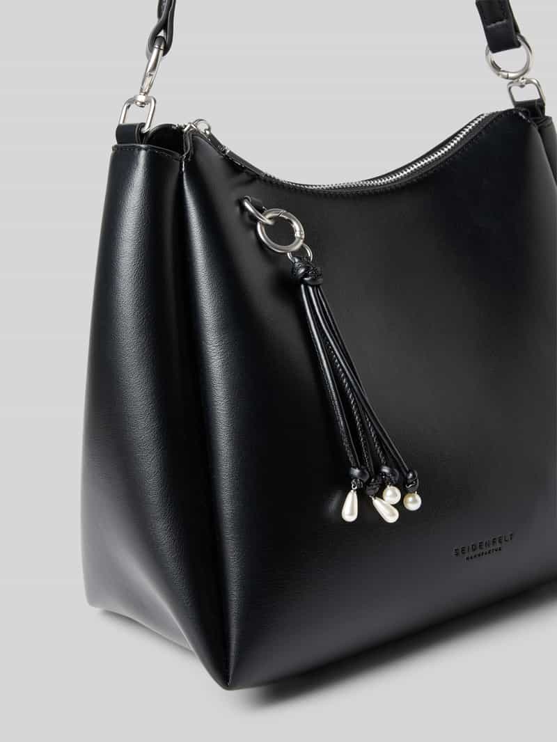 Seidenfelt Handtas met hanger model 'SANDVE MIDI HOBO'