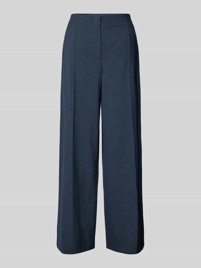 MOS MOSH Wide leg stoffen broek met vaste persplooien model 'Nila Roy'
