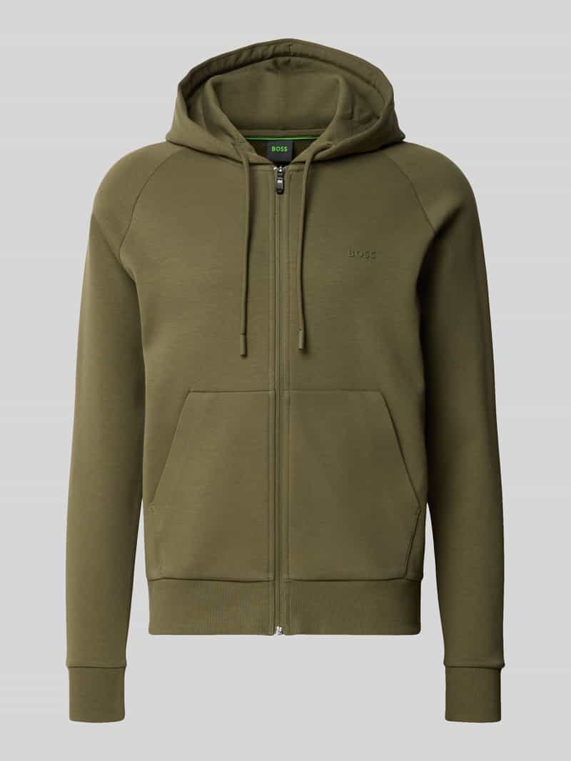 BOSS Green Sweatjack met kangoeroezak model 'Saggy'