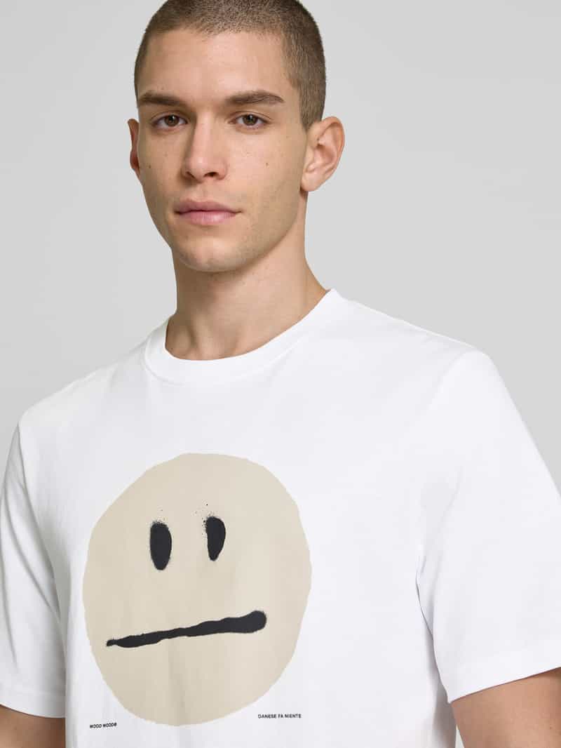 Wood T-shirt met motiefprint