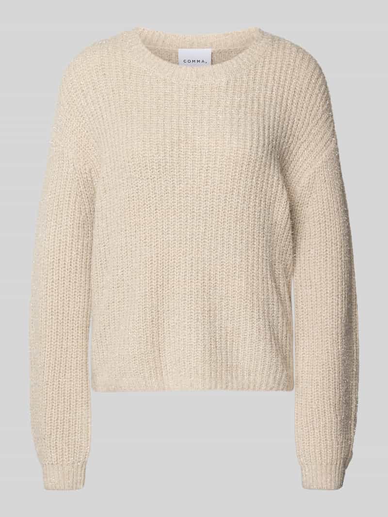 comma Oversized gebreide pullover met ribboorden