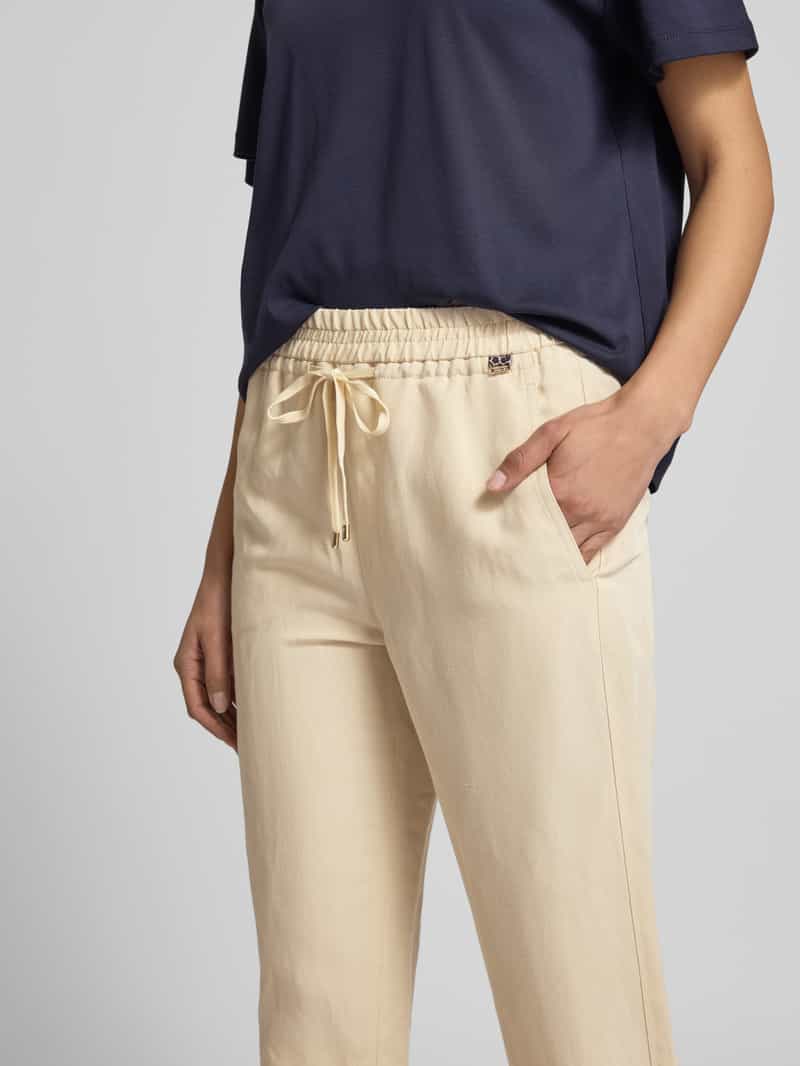 Marc Cain Tapered fit stoffen broek met tunnelkoord