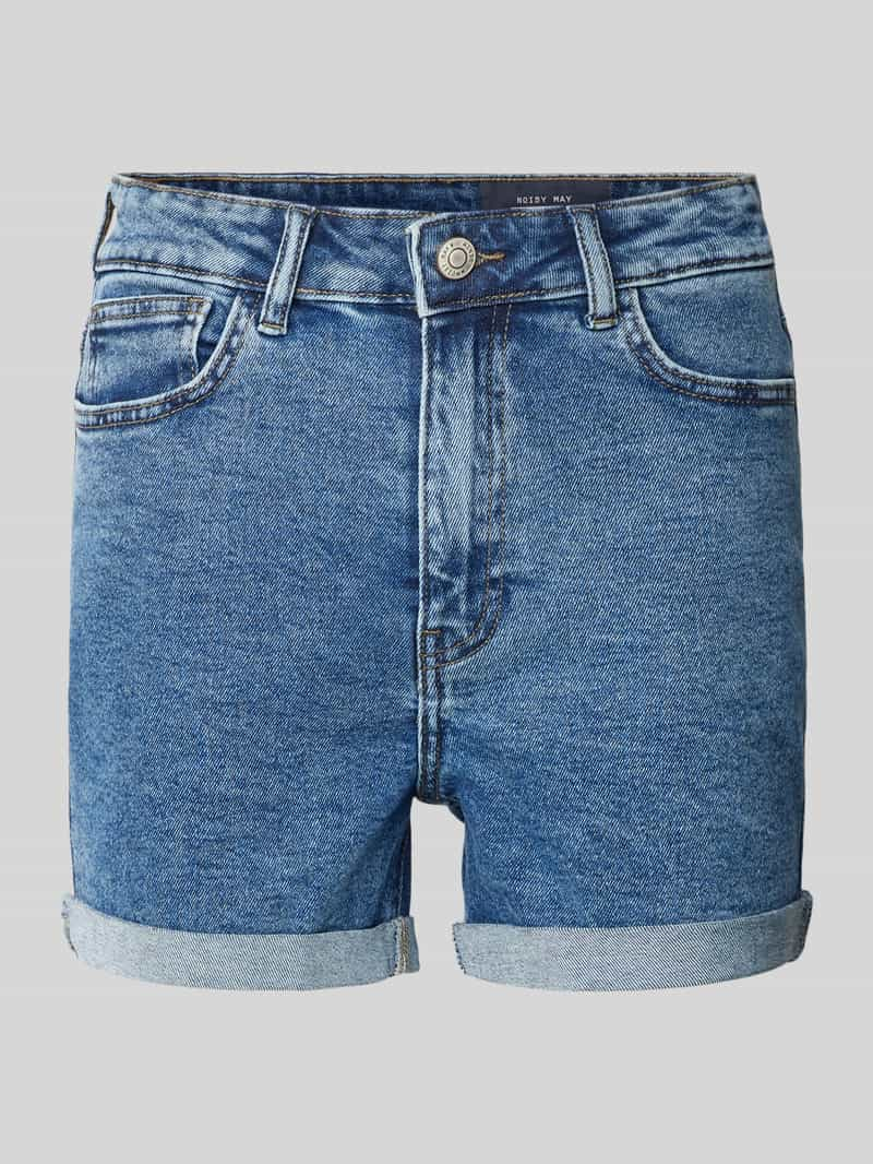 Noisy May Korte jeans in denimblauw met labeldetail model 'MONI'