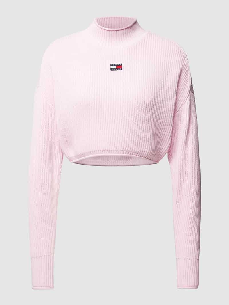 Tommy Jeans Korte gebreide pullover met labelpatch