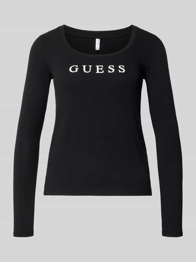 Guess Slim fit shirt met lange mouwen van elastische katoenmix