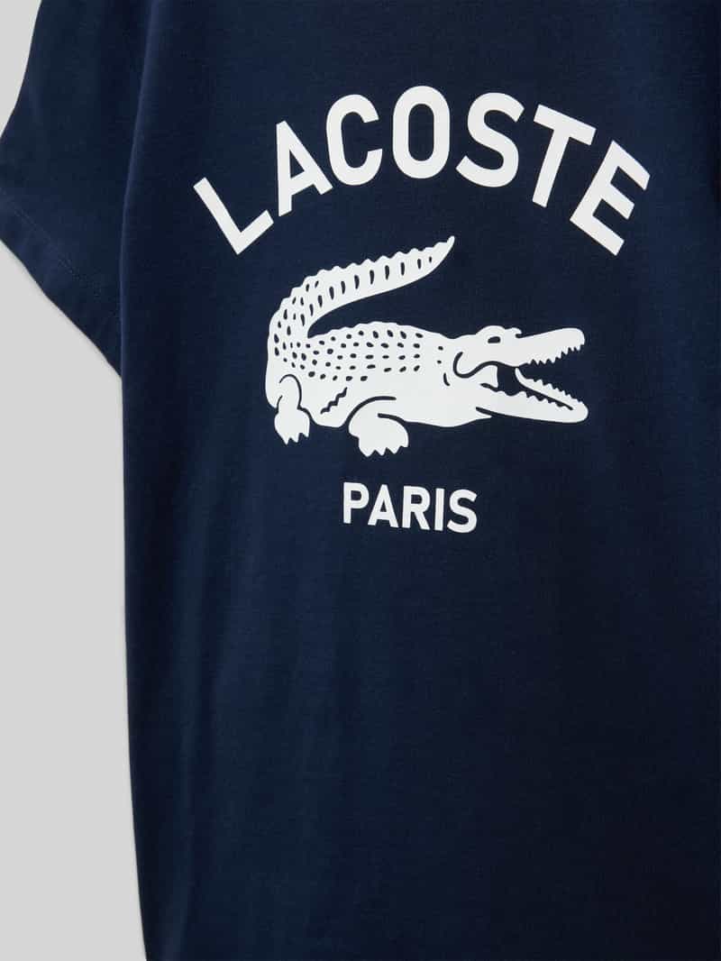 Lacoste T-shirt met labelprint en ronde hals
