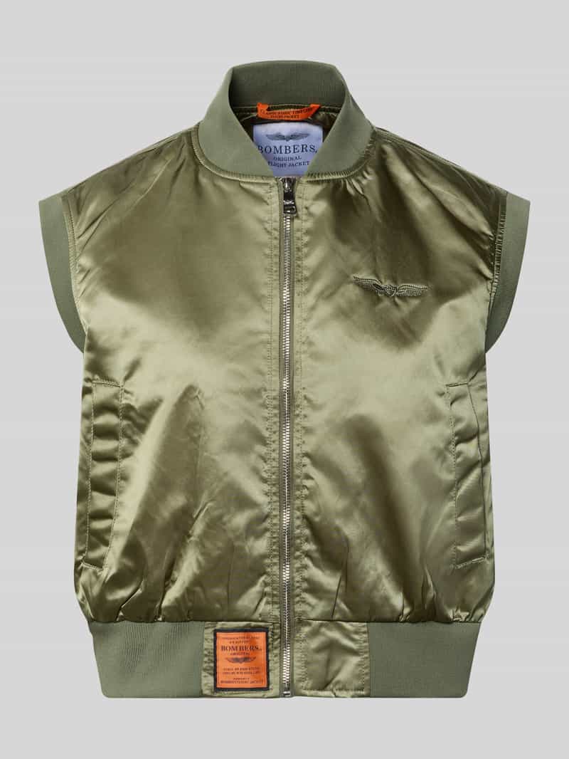 Bodywarmer met ritssluiting en labeldetail