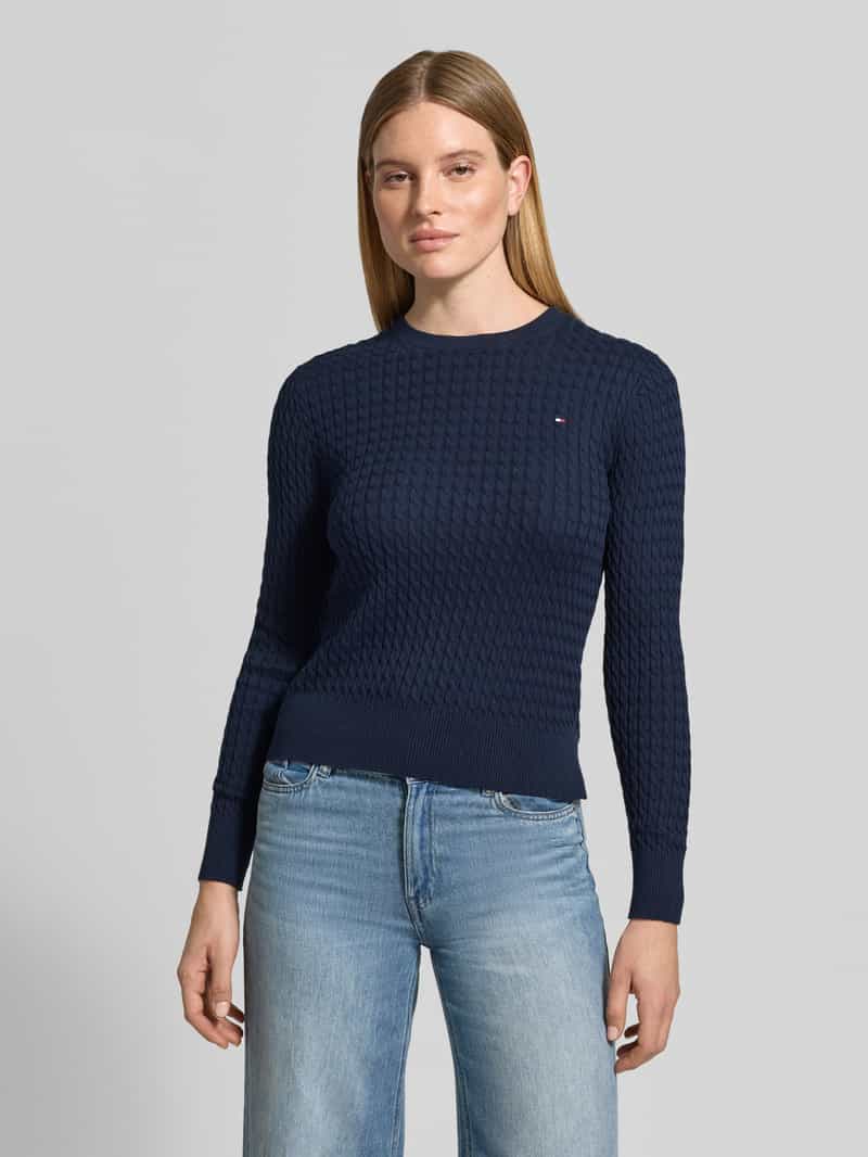 Tommy Hilfiger Regular fit pullover van puur katoen marineblauw, foto 3
