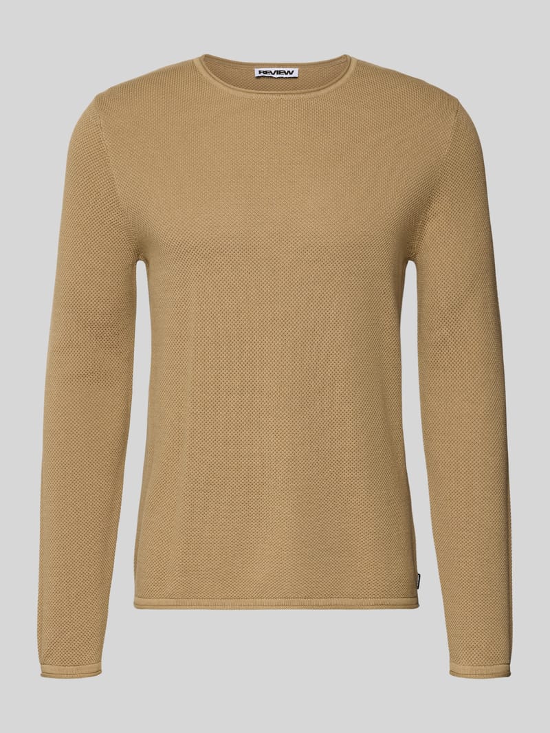 REVIEW Basic Strickpullover mit Rundhalsausschnitt und Rollkanten
