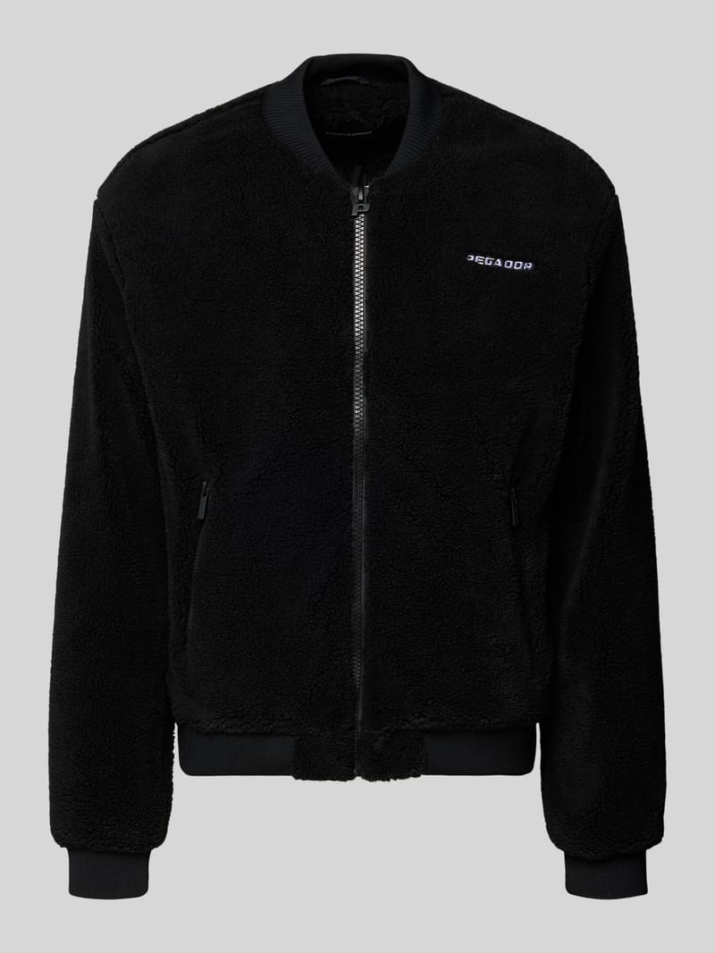 PEGADOR Bomberjacke aus Teddyfell mit Label-Stitching