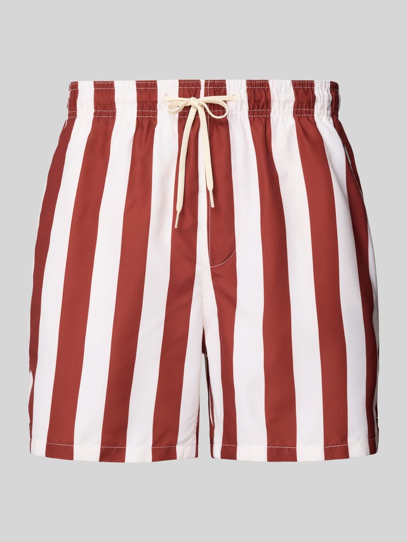 Selected Badeshorts mit Streifenmuster Modell 'DANE'