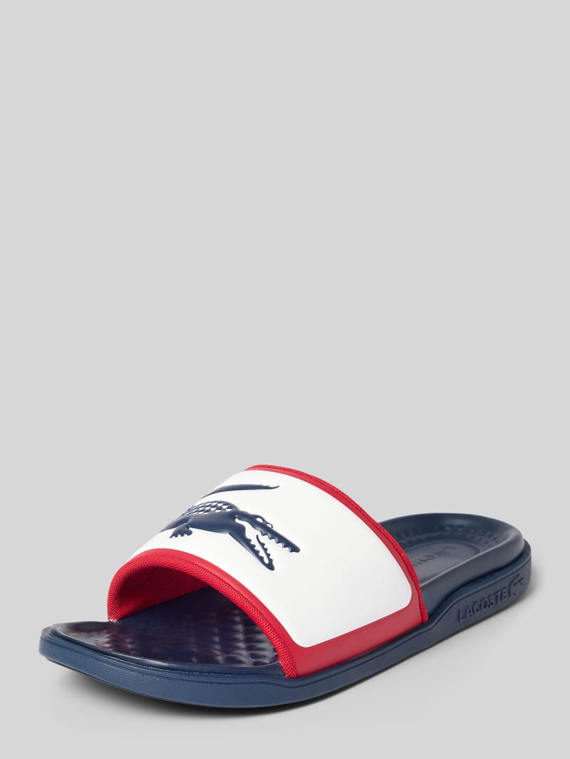 Lacoste Badeschuhe mit Logo-Print Modell 'SERVE SLIDE 1.0 '