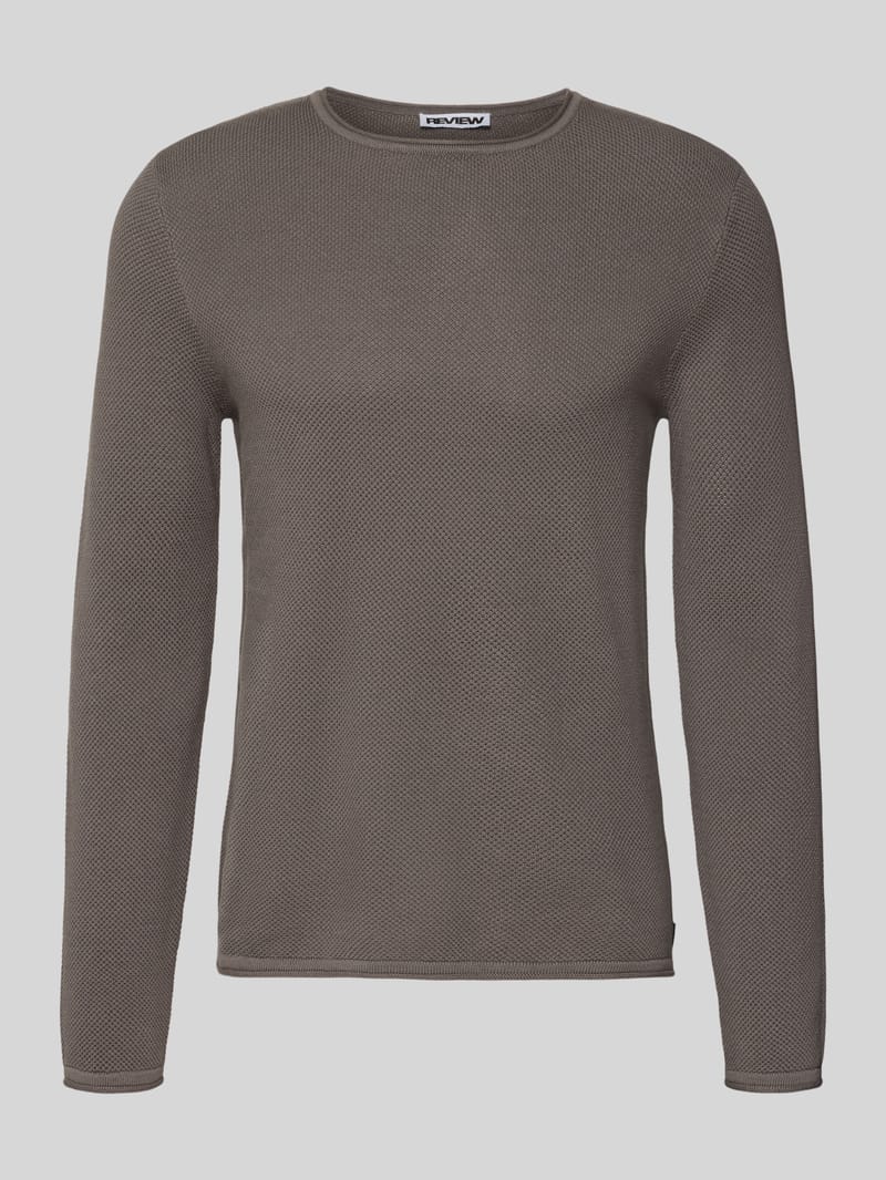 REVIEW Basic Strickpullover mit Rundhalsausschnitt und Rollkanten