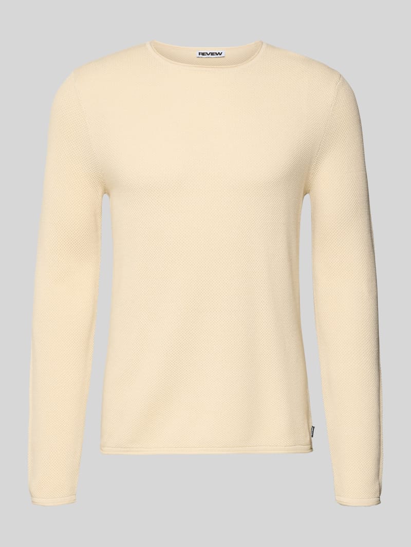 REVIEW Basic Strickpullover mit Rundhalsausschnitt und Rollkanten