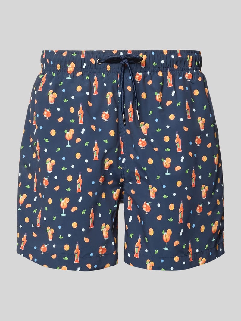 MCNEAL Badehose im Allover-Look mit elastischem Bund