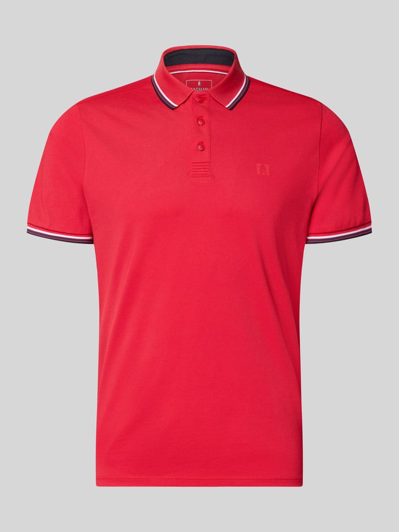 RAGMAN Modern Fit Poloshirt mit Logo-Print Modell 'Keep Dry'