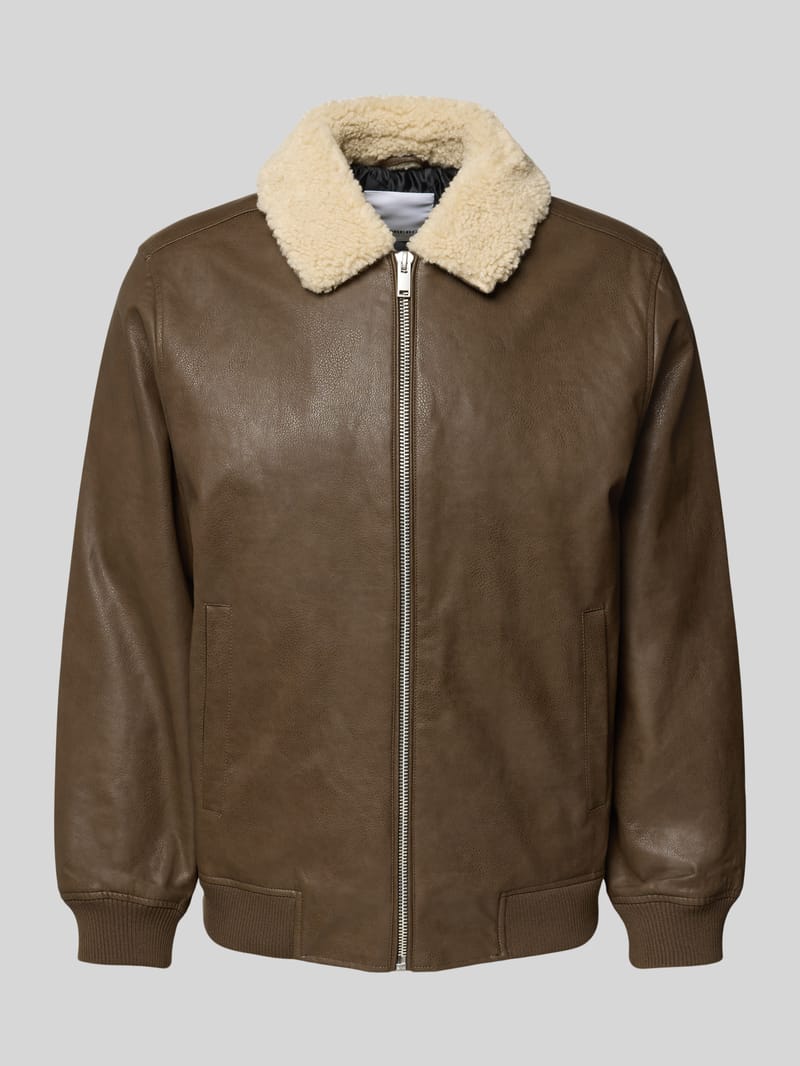 lindbergh Bomberjacke mit gerippten Abschlüssen