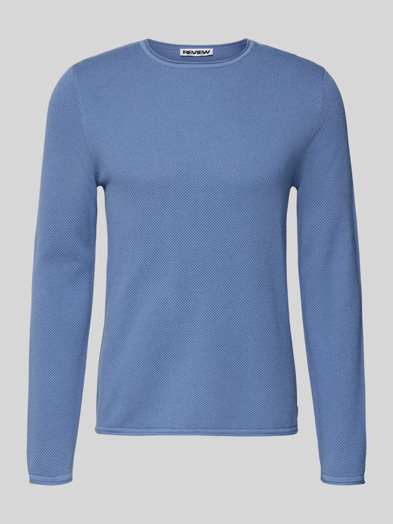 REVIEW Basic Strickpullover mit Rundhalsausschnitt und Rollkanten