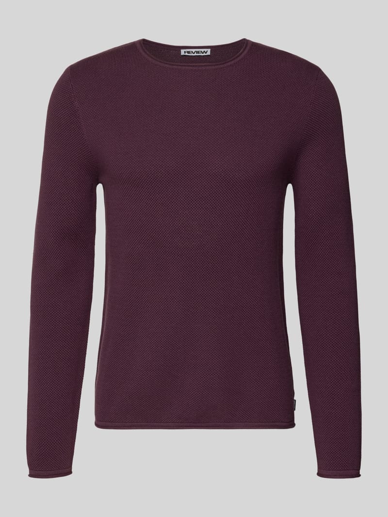 REVIEW Basic Strickpullover mit Rundhalsausschnitt und Rollkanten