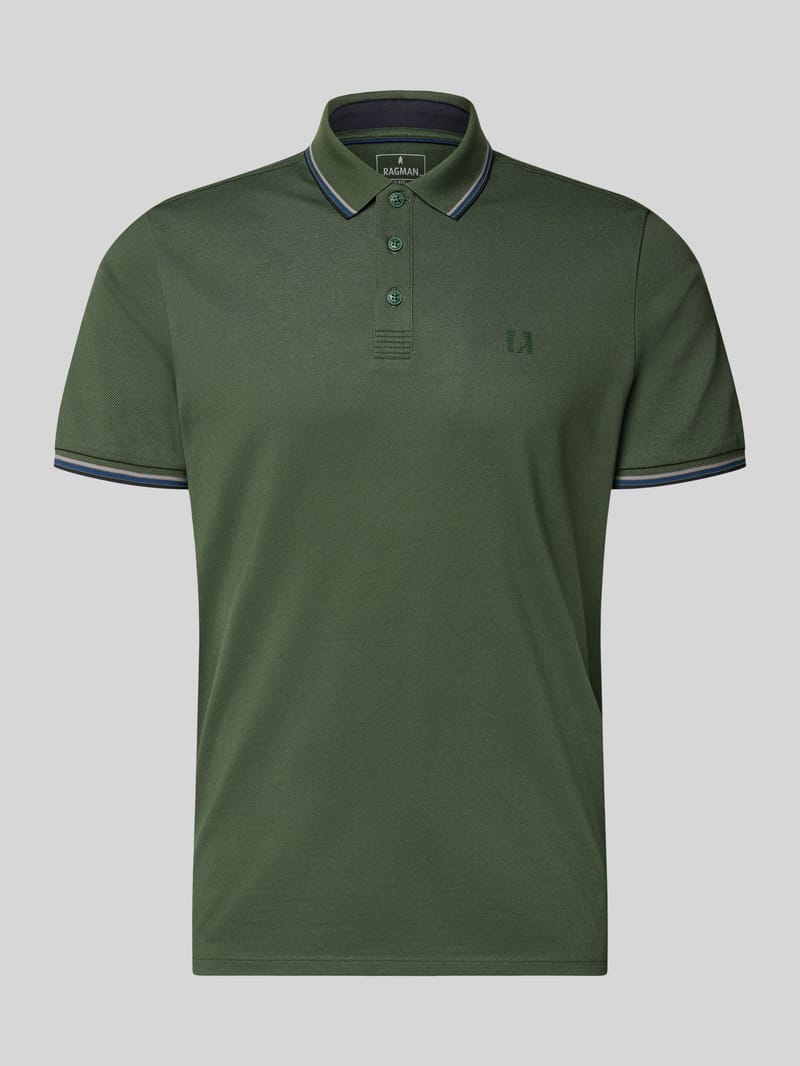 RAGMAN Modern Fit Poloshirt mit Logo-Print Modell 'Keep Dry'
