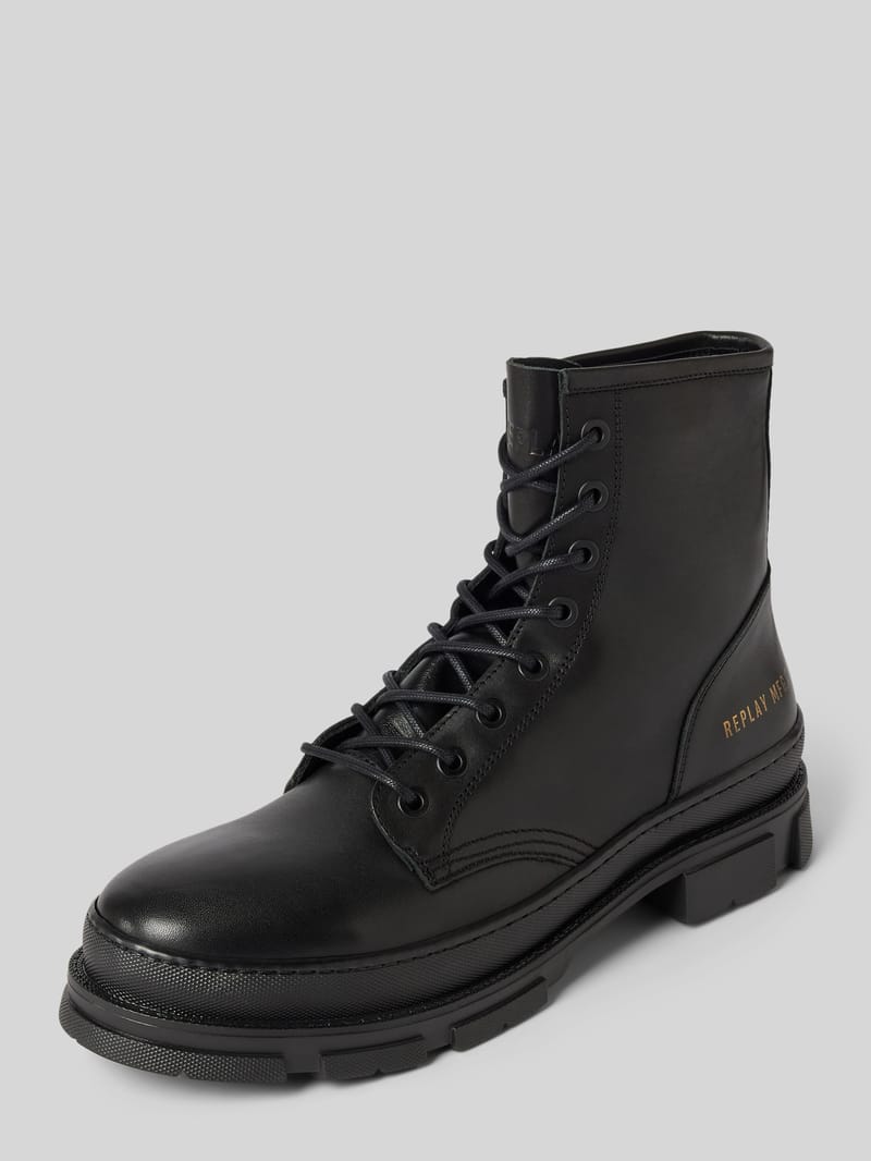 Replay Boots aus Leder mit elastischen Einsätzen Modell 'VEGA LACE'