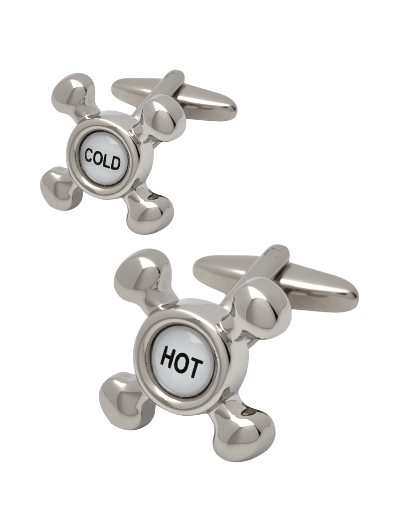 Manchetknopen in de vorm van een waterkraangreep Lindenmann