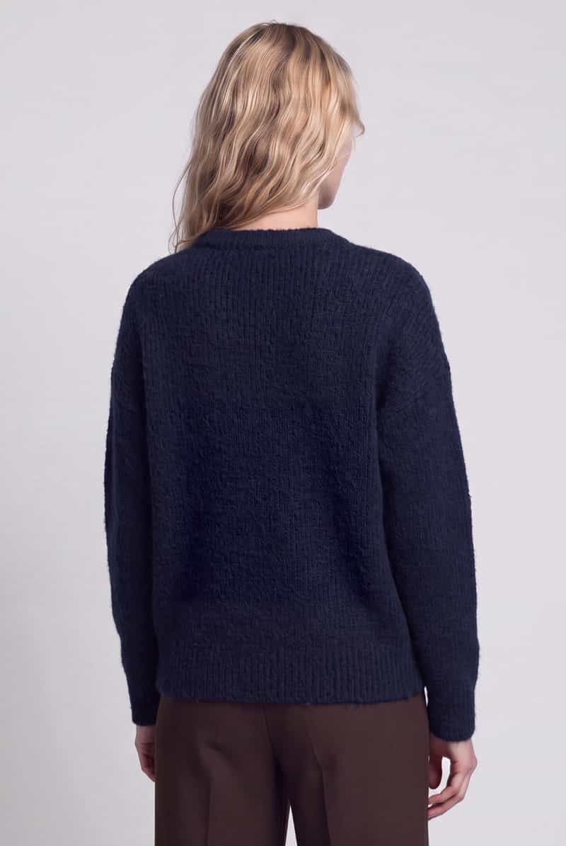 Only relaxed fit pullover met wol model 'JERICO' marineblauw, foto 5