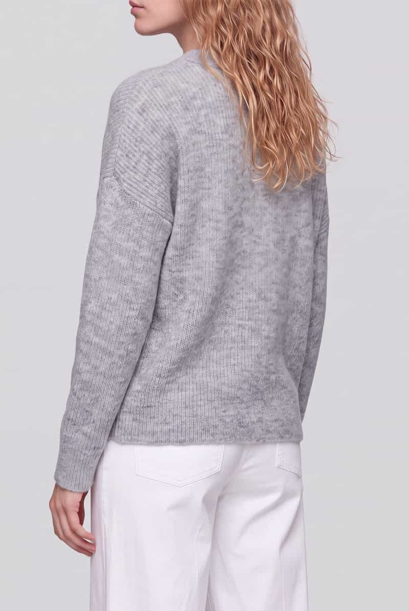 Only relaxed fit pullover met wol model 'JERICO' lichtgrijs gemêleerd, foto 5