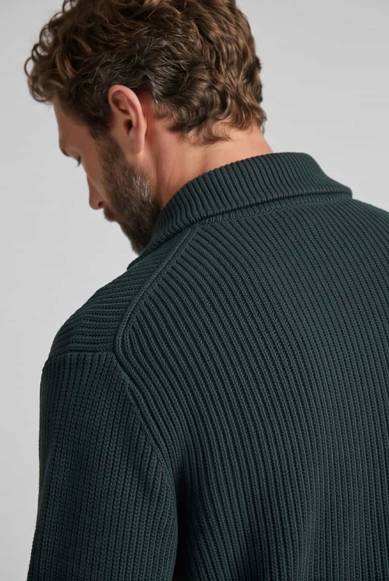 Selected Men Heren Truien & Vesten Slmdry Ls Knit Half Zip - Donkergroen, foto 6