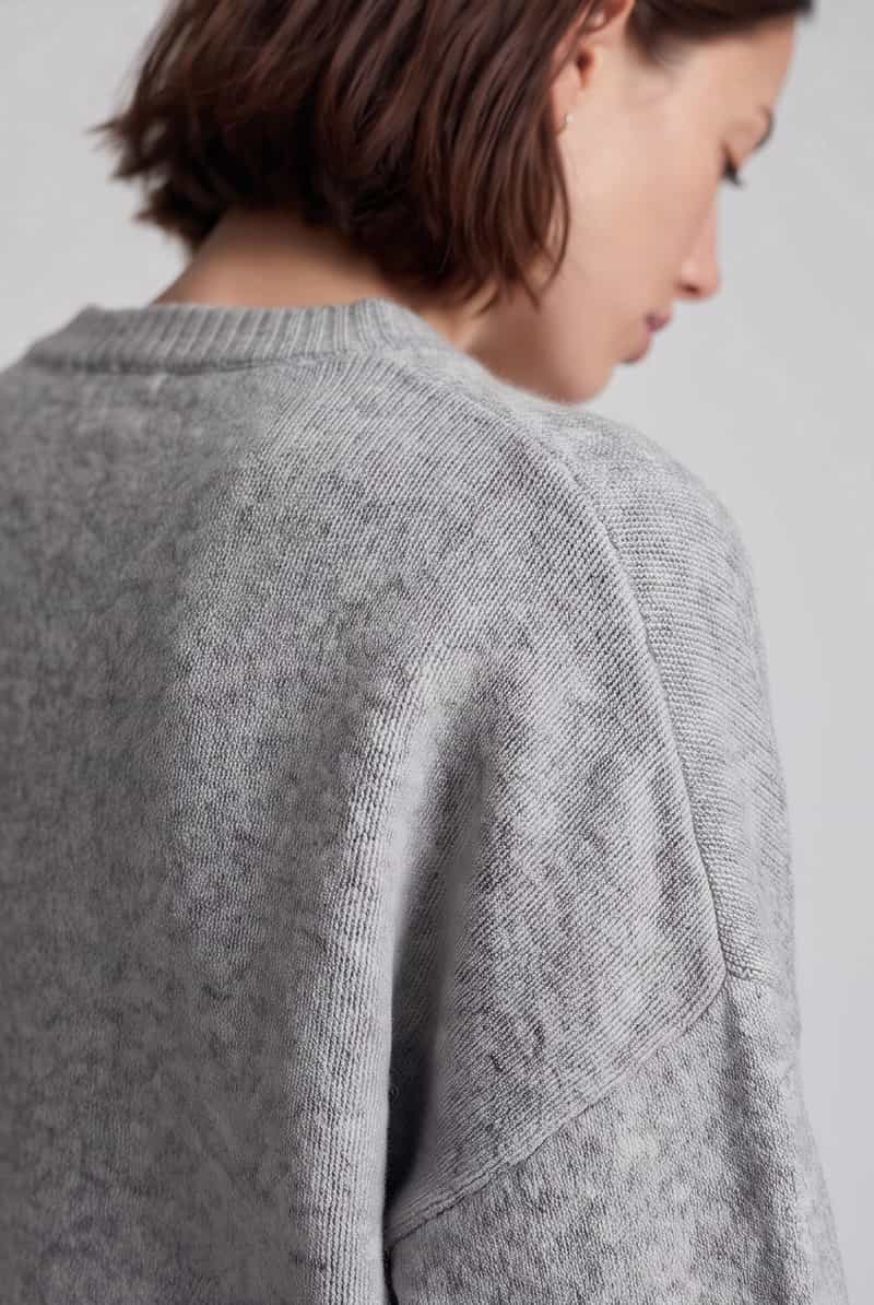 Vero Moda oversized pullover met wol model 'BOOM' light grey melange, foto 4