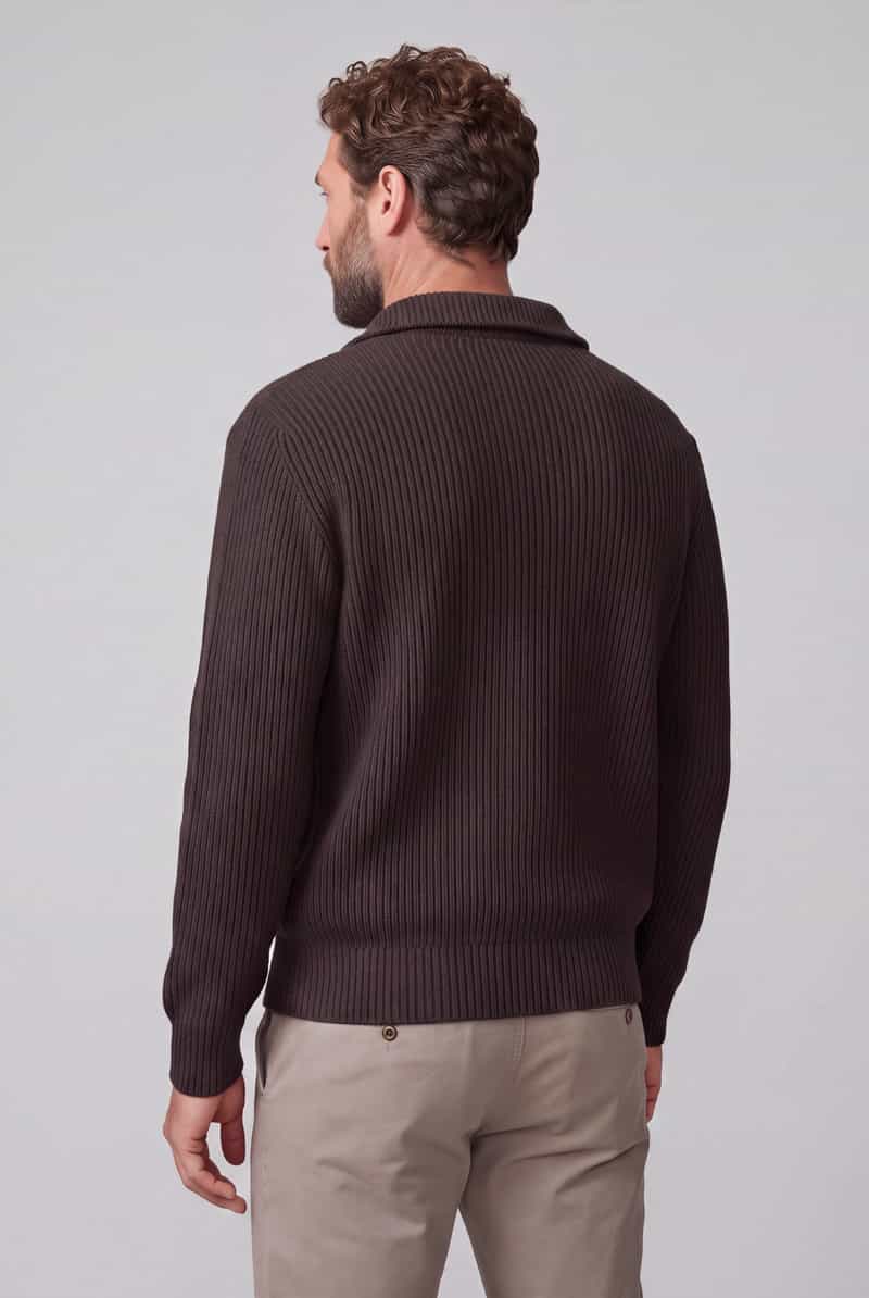 Selected katoenen relaxed fit gebreide trui - delicioso bruin, foto 6