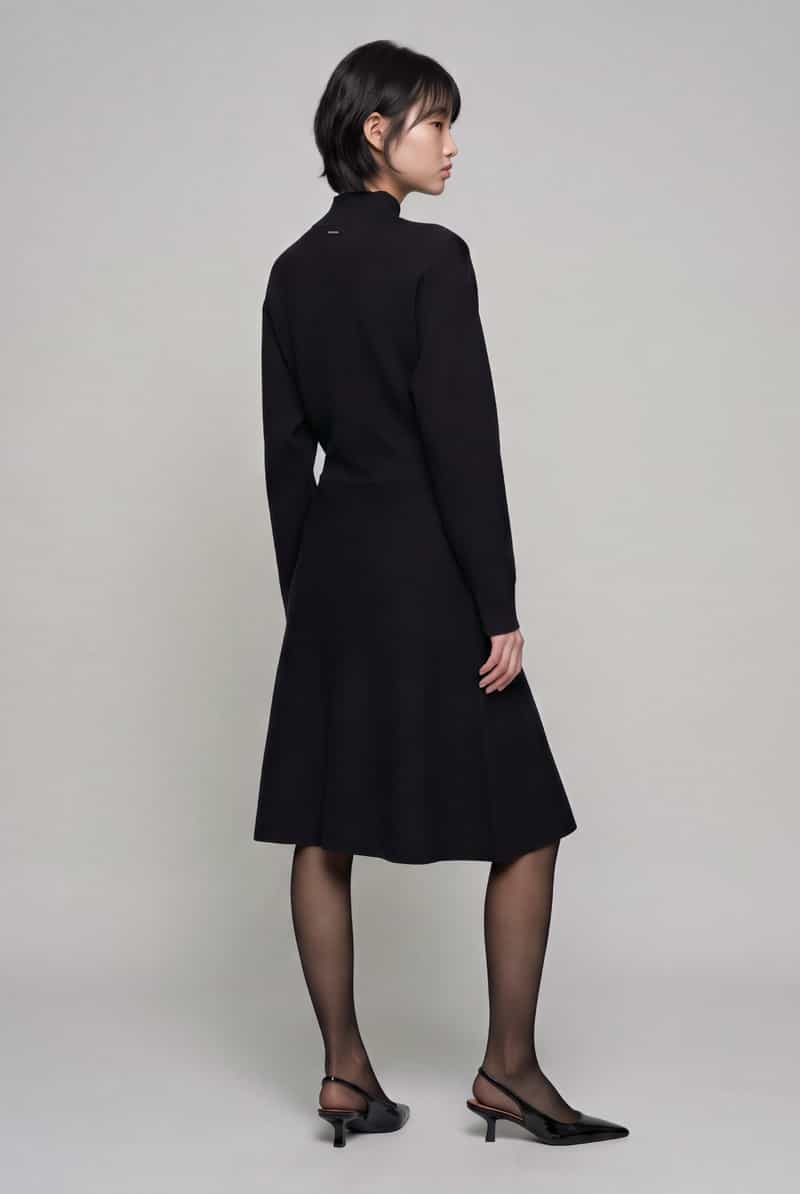 Boss Uitlopend vrijetijdsjurk van scheerwolmix model 'Faedra' zwart, foto 5