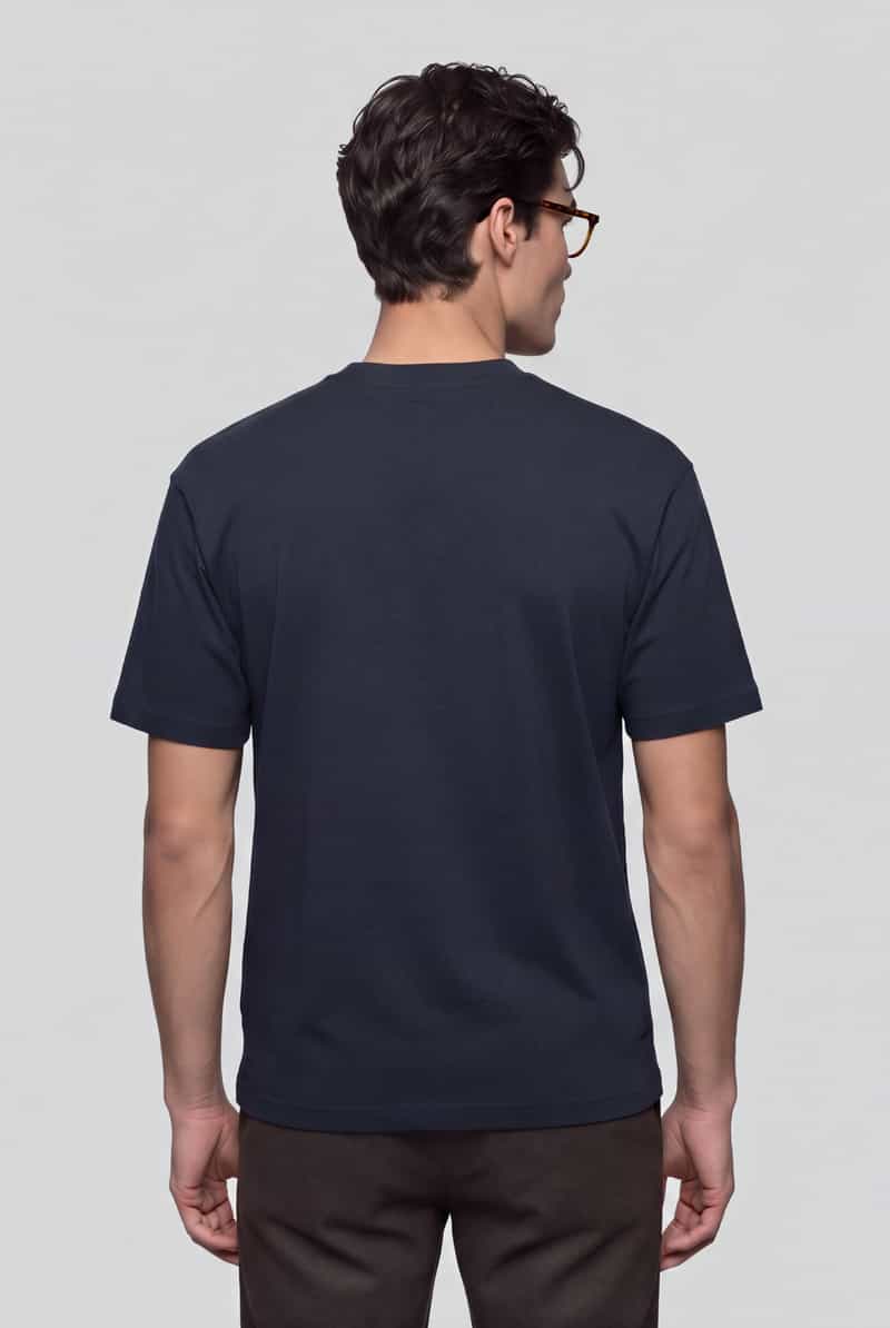 Selected Loose fit t-shirt met ronde hals model 'OSCAR' donkerblauw, foto 6