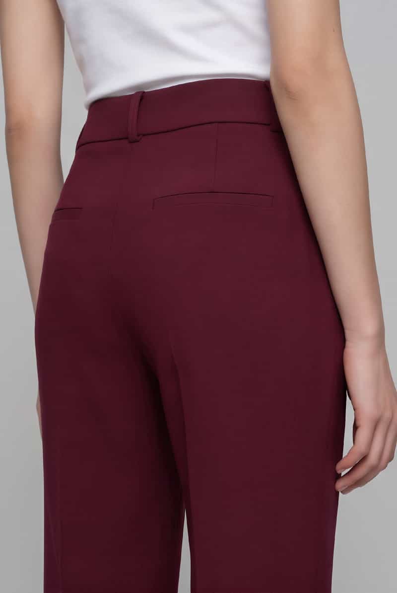 Selected Wijdte broek van viscosemix model 'RITA' bordeaux, foto 5