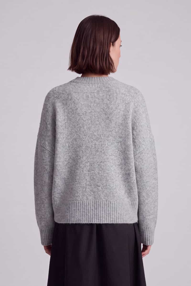 Vero Moda oversized pullover met wol model 'BOOM' light grey melange, foto 5