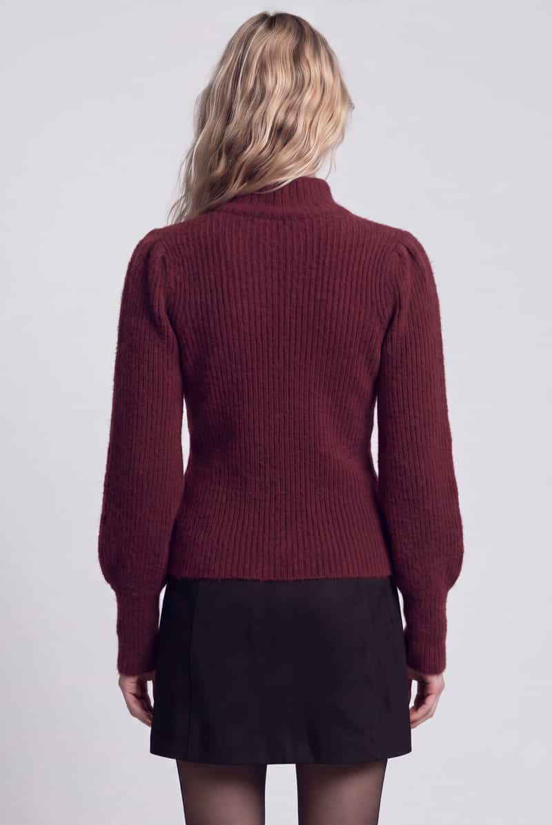 Only Pullover met pofmouwen model 'ONLKATIA' bordeaux, foto 5