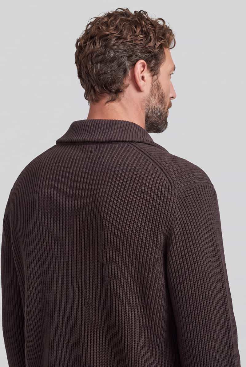 Selected katoenen relaxed fit gebreide trui - delicioso bruin, foto 5