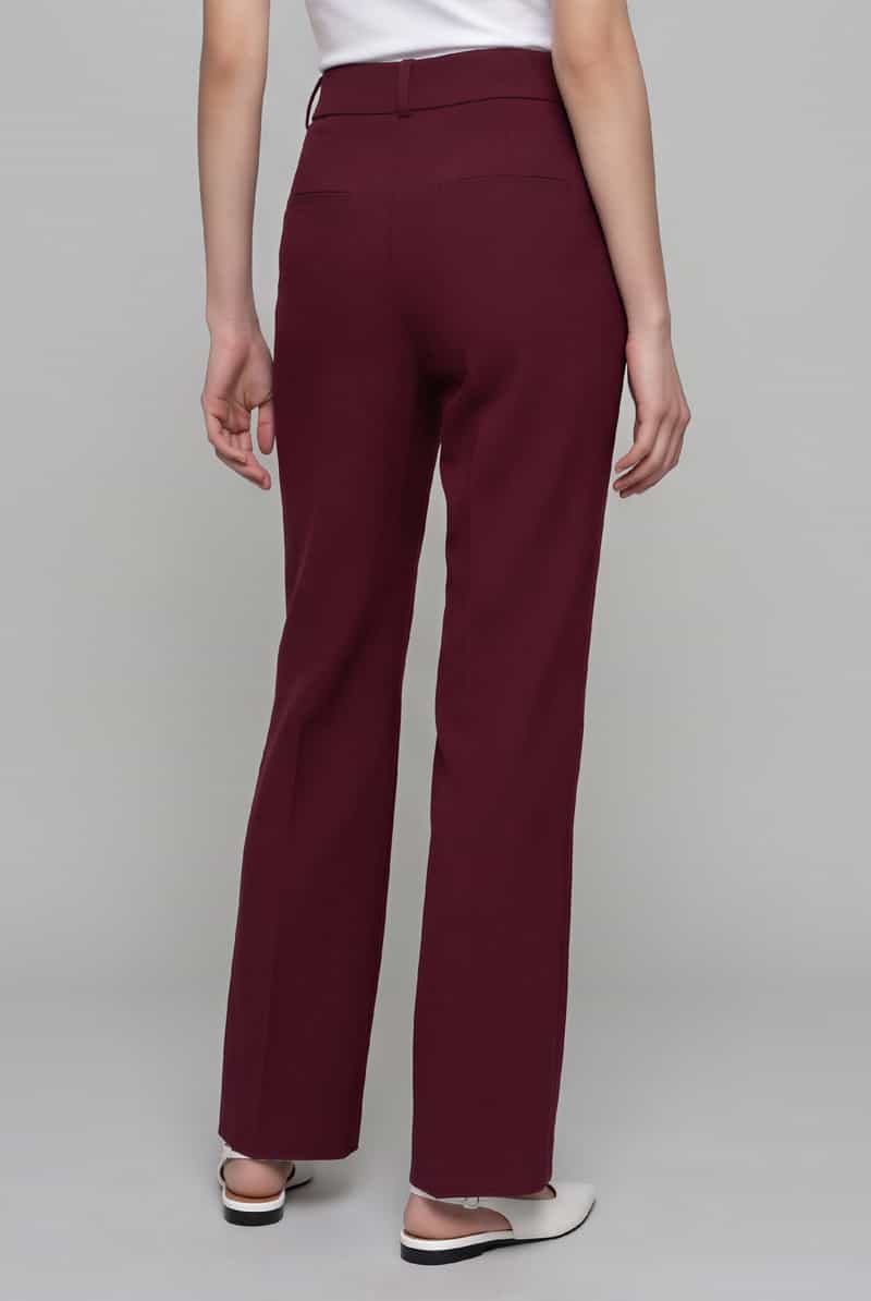 Selected Wijdte broek van viscosemix model 'RITA' bordeaux, foto 6