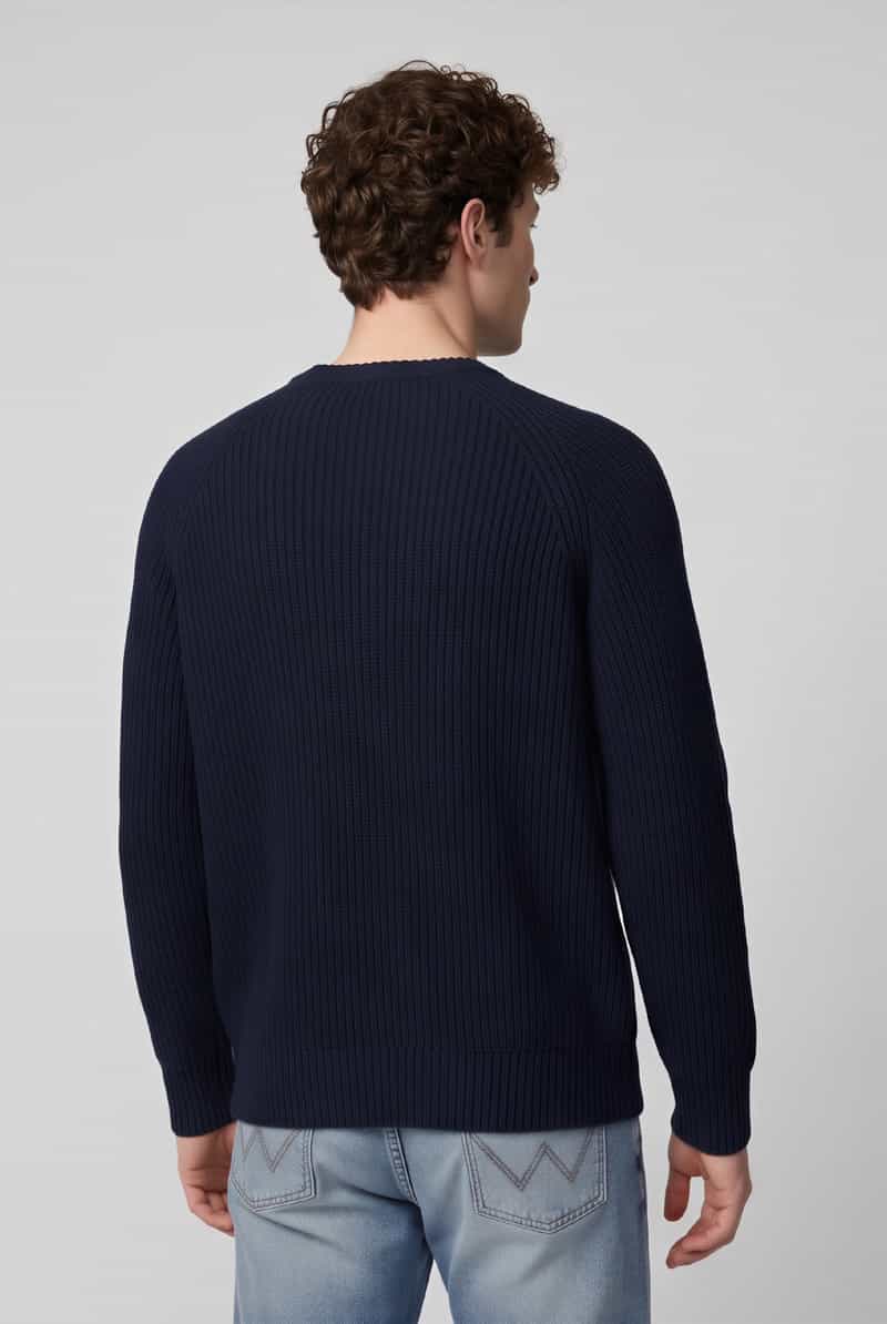 Selected Regular fit pullover van puur katoen model 'BRAUN' navy blazer, foto 6