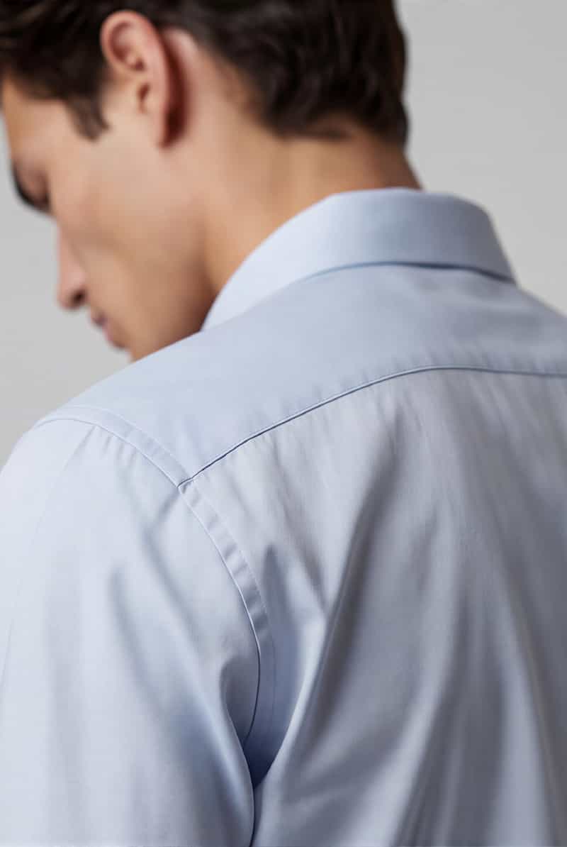 Olymp Body fit zakelijk overhemd van katoenmix blauw, foto 5