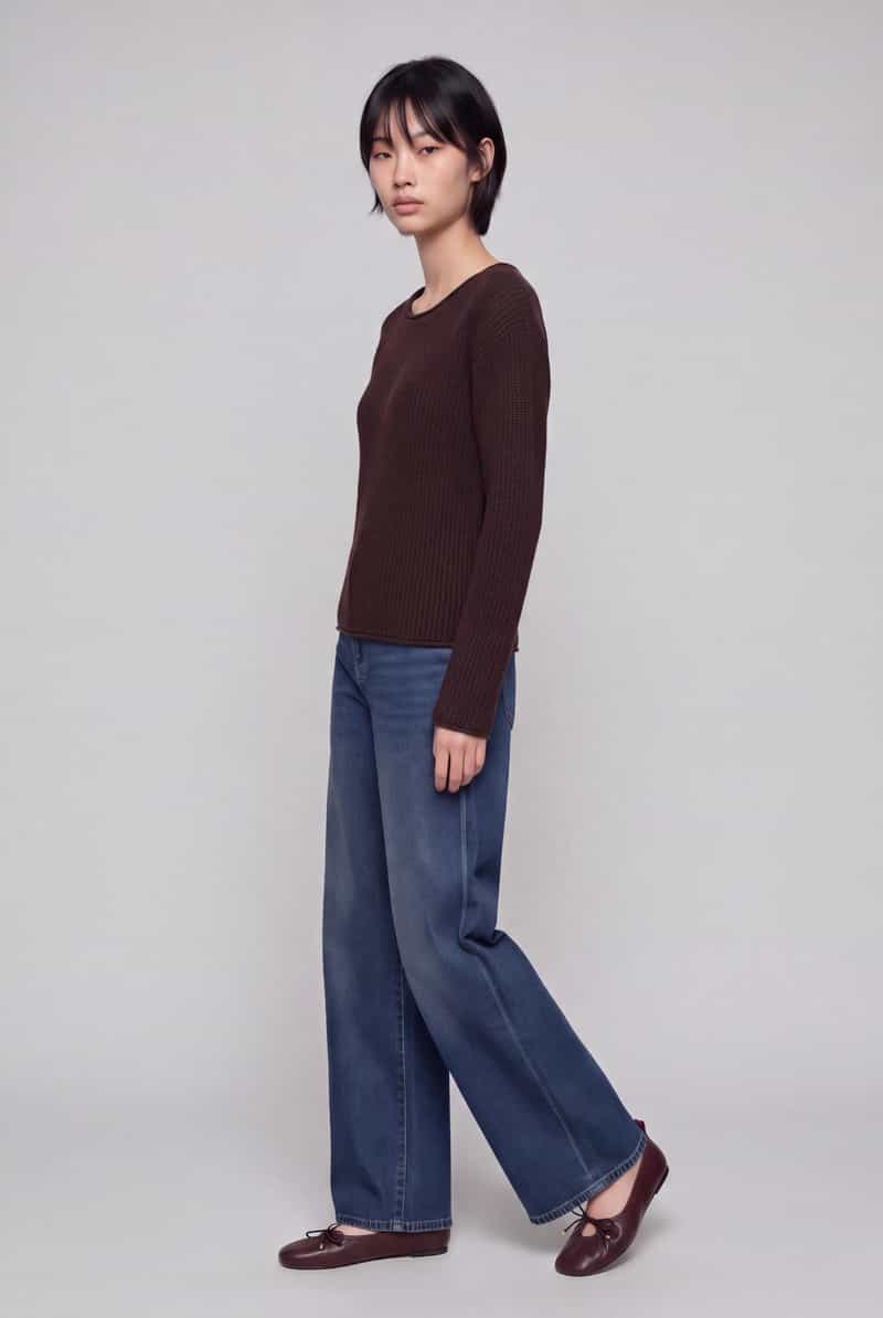 S.Oliver relaxed fit gebreide pullover van katoenmix donkerbruin, foto 6