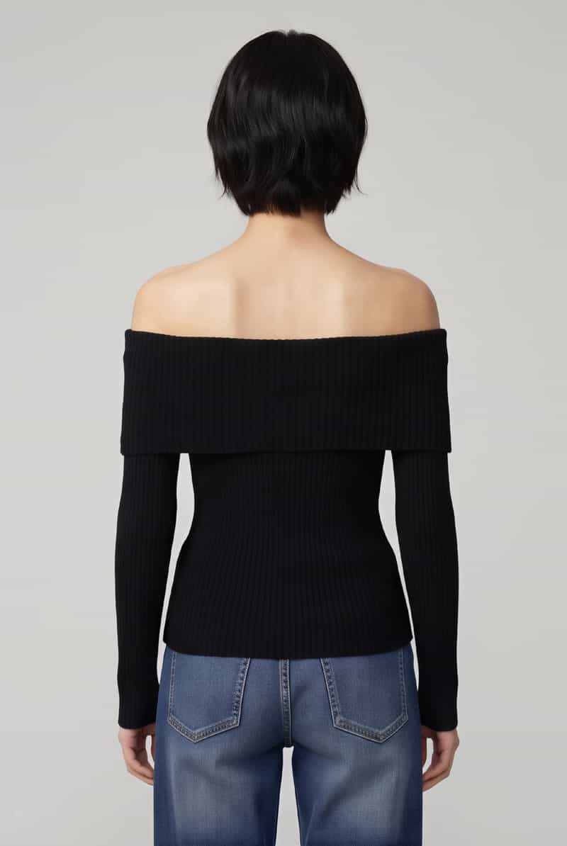 Only Pullover met carmenhals zwart, foto 5