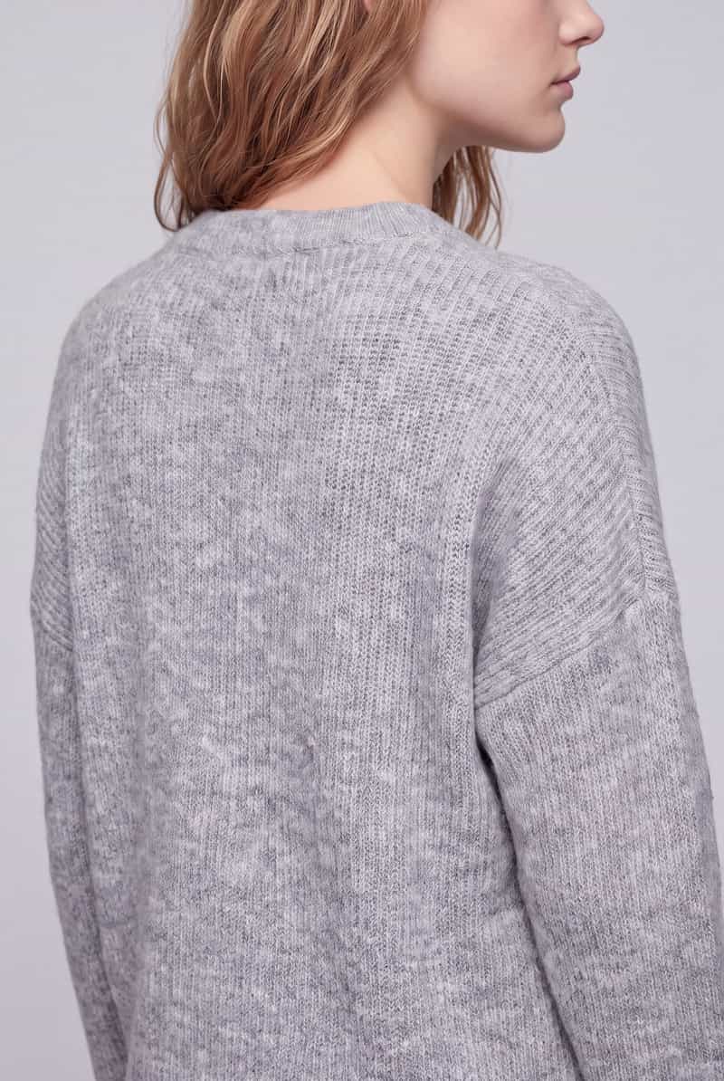 Only relaxed fit pullover met wol model 'JERICO' lichtgrijs gemêleerd, foto 4