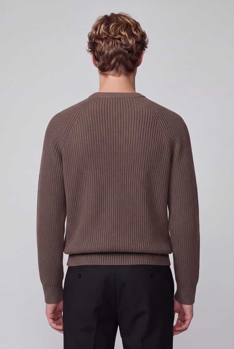 Selected Men Heren Truien & Vesten Slmbraun Knit Rib Crew Neck Noos - Bruin, foto 6