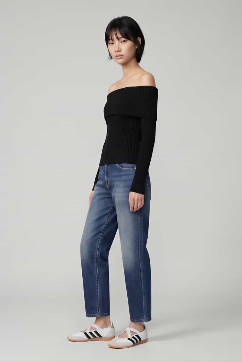 Only Pullover met carmenhals zwart, foto 6