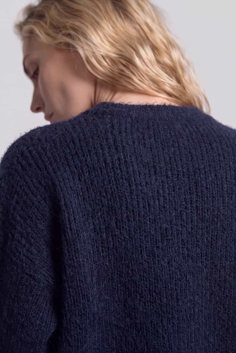 Only relaxed fit pullover met wol model 'JERICO' marineblauw, foto 4