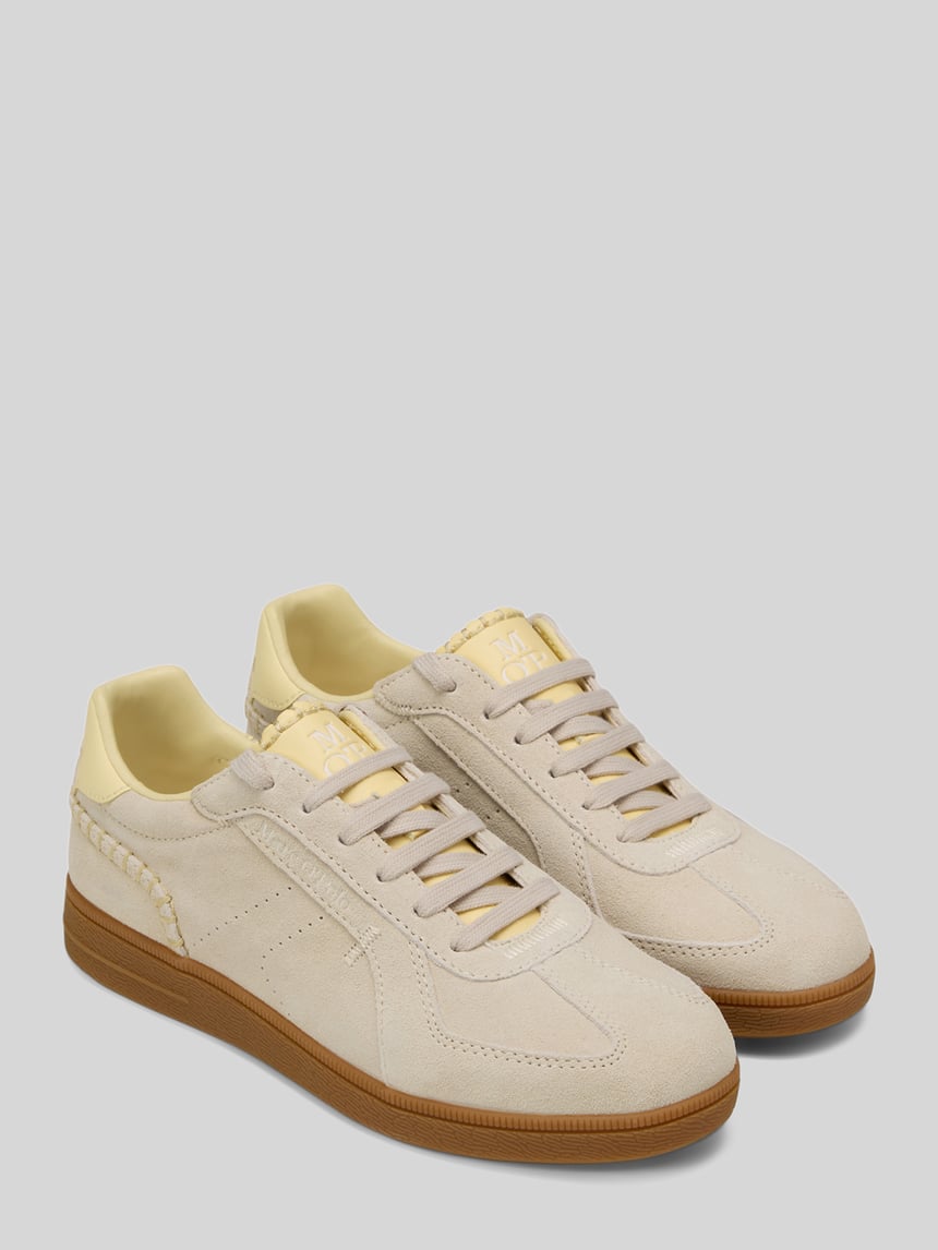 Marc O'Polo Sneaker aus Rindsnappa mit Kontrastsohle Modell 'CHARLIE W 1B' - Hellgrau