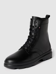 Veterboots met labeldetail, model 'COMFORT HILFIGER LTH HIGH' van Tommy Hilfiger Grijs / zwart - 31