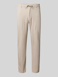 regular fit stoffen broek van katoen-linnenmix van Selected Homme Beige - 2