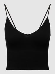 Crop Top in Ripp-Optik von REVIEW Grau / Schwarz - 33